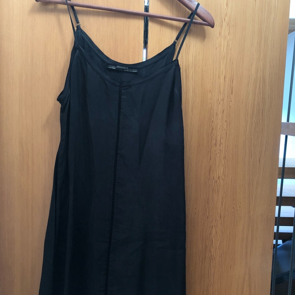 All saints Silk slip dress with open center